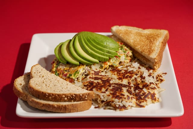 Bacon Avocado & Cheese Omelette.